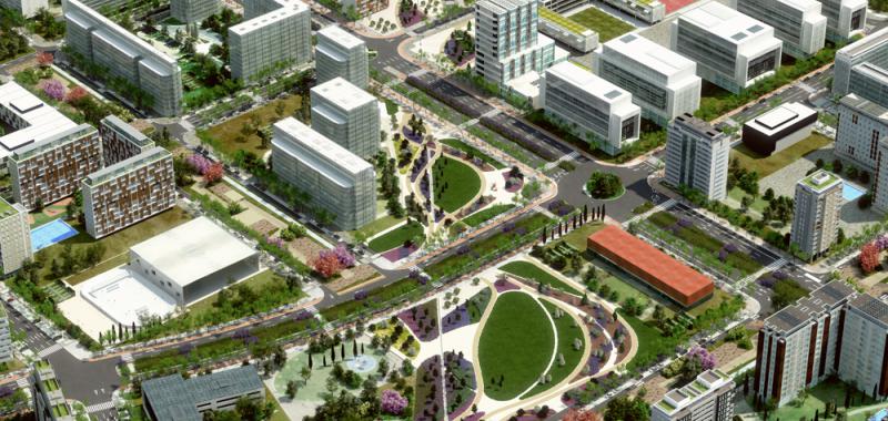 Infografía del desarrollo urbanístico de Valdebebas